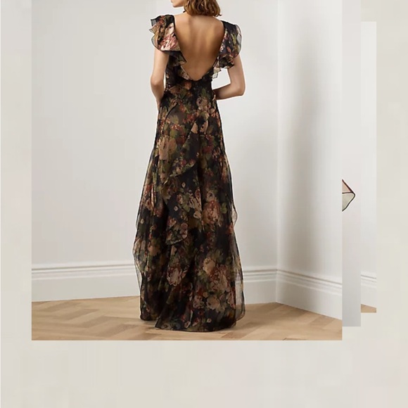 Ralph Lauren Purple Label Brienne Crinkle Chiffon Evening Dress - zipper broken - Picture 12 of 12